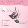 Lash Clusters 100PCS Cluster Lashes Wispy Fluffy D Curl Super Thin Band Eyelash Cluster Natural Volume Reusable DIY Eyelash Extensions at Home (10-16mm Mix)