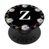 Cell Phone Pop Out Holder,Black White Daisy Flower Letter Z PopSockets PopGrip: Swappable Grip for Phones & Tablets