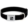 Dog Collar Seatbelt Buckle Black 16 to 23 Inches 1.5 Inch Wide