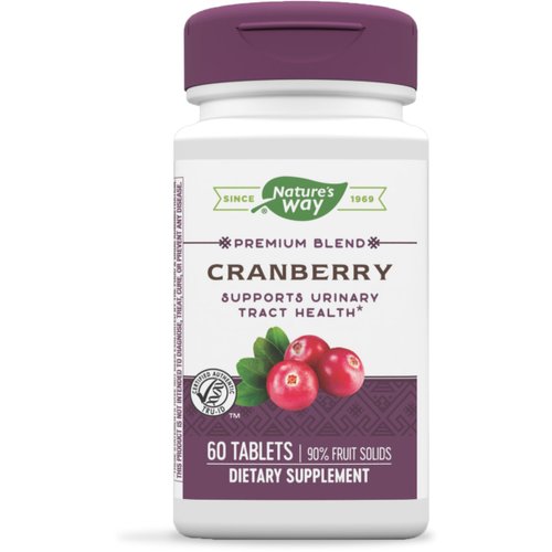 Nature's Way Premium Blend Cranberry, Urinary Tract Health Support* Supplement with Vitamin C, 60 Tablets
