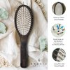 Hand Made Long Pin Oval Hair Brush - No Pulling, Detangles, Stimulates Scalp, No Split Ends, Thick to Normal Hair