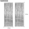 CANREVEL 2 Pack 3.3x8.2 Feet Silver Foil Fringe Backdrop Curtains, Tinsel Streamers Birthday Party Decorations, Fringe Backdrop for Graduation, Baby Shower, Happy New Year, Disco Party