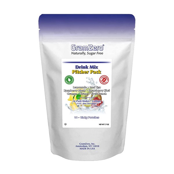GramZero Variety, Sugar Free Drink Mix, Pitcher Pack, Great For Nutrition Club Loaded Tea, Low Calorie, Stevia Sweetened