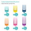 6Pcs Extra Long Hair Clipper Guards Cutting Guides Fits for Most Wahl Clippers, Color Coded Clipper Guards Replacement - 1.25", 1.5", 1.75", 2", 2.25" & 2.5" (#10, 12, 14, 16, 18, 20)