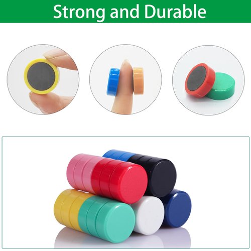 PYJLBX Fridge Magnet, 20 Pack 10 Colors Refrigerator Magnets Colorful Locker Magnets,Round Cute Magnets Fridge Small Strong Magnets for Whiteboard, Fridge, Map, Kitchen, Office, Classroom (Assorted)