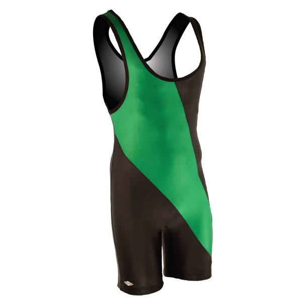 Matman Wrestling Singlet Men's Chest Sweep Weightlifting Singlet Nylon Spandex (Kelly Green, 4X-Small)