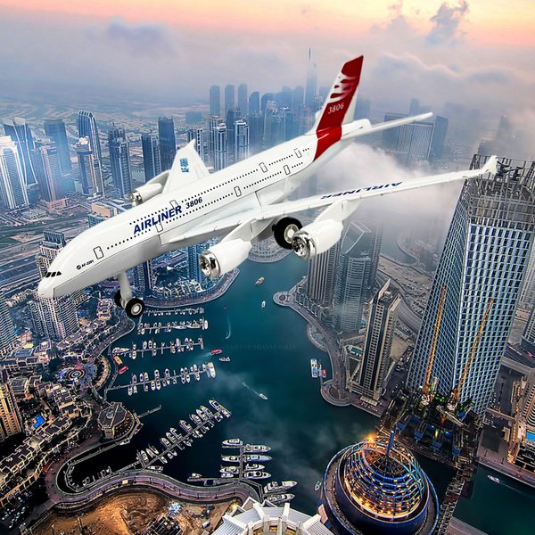 OTONOPI Airplane Toy Plane Die Cast Metal Pull Back Model Plane Toy Airlines with Lights and Sounds for Kids Toddlers Boys and Girls Age 3-12+ Birthday Gift (Airlines AF-8869)