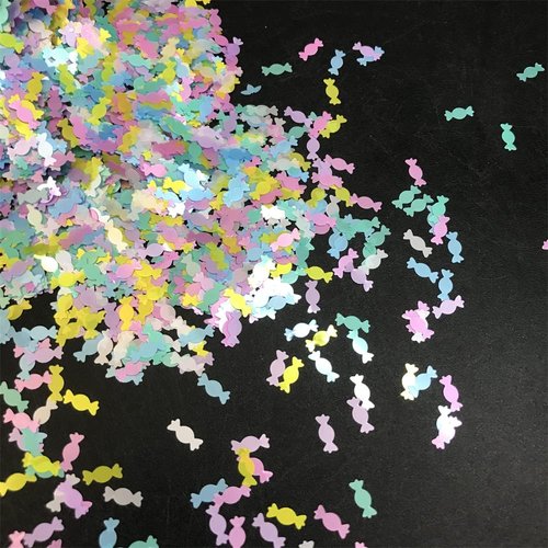 PrettyG 10 Grams/Pack - Colorful Mixes Candy Shape Glitter Sequins - Festival Rave Beauty Makeup Face Body Nail Craft Art Christmas Halloween Decoration (Color Mixes 2)