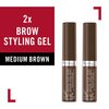 Rimmel Brow This Way Brow Styling Gel With Argan Oil, Medium Brown, 2 Count