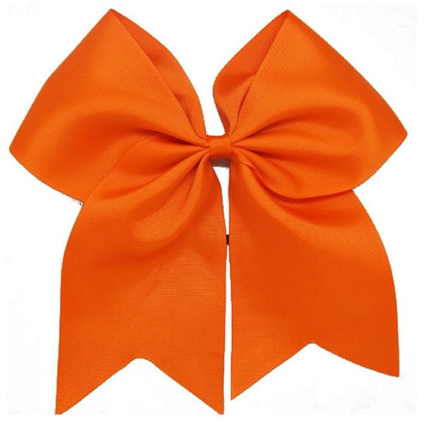 Cheer Bows Orange Cheerleading Softball - Gifts for Girls and Women Team Bow with Ponytail Holder Complete your Cheerleader Outfit Uniform Strong Hair Ties Bands Elastics by Kenz Laurenz (11)