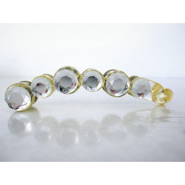 Clear or gray art deco sparkly banana hair claw clip with rhinestones (Primary color: Gray)