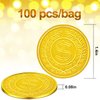 100 Count Plastic Gold Coins Set, Pirate Treasure Gold Play Coins for Kids Party Theme Props Decorations, Lucky Draw Games Treasure Hunt