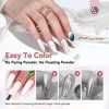 Saviland White Pearl Chrome Nail Powder - 1g Mirror Effect Chrome Powder for Gel Nails, Metallic Mermaid Chrome Nail Powder for Gel Polish, Pearl Nail Powder Glitter Dust Kit for Nail Art Decorations