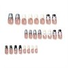 DOCVOEOMH Y2K Press on Nails Medium Long Coffin French Tips White Fake Nails with Rhinestones White Pink Star Design Ballerina False Acrylic Full Cover Glue Stick on Nails for Women Wedding 24Pcs
