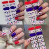 7 Sheets Semi Cured Gel Nail Strips 4th of July Gel Nail Strips Polish Wraps Supplies Self Adhesive Independence Day Gel Nails Sticker Full Nail Wraps Patriotic Flag Designs for Women Manicure Tips