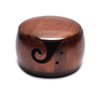 Wooden Yarn Bowl,Yarn Bowls with Lid for Knitting Crochet Yarn Ball Holder Handmade Yarn Storage Bowl for DIY Knitting Crocheting Crochet Kit Organizer Accessories with 12 Crochet Hooks (Dark Wood)