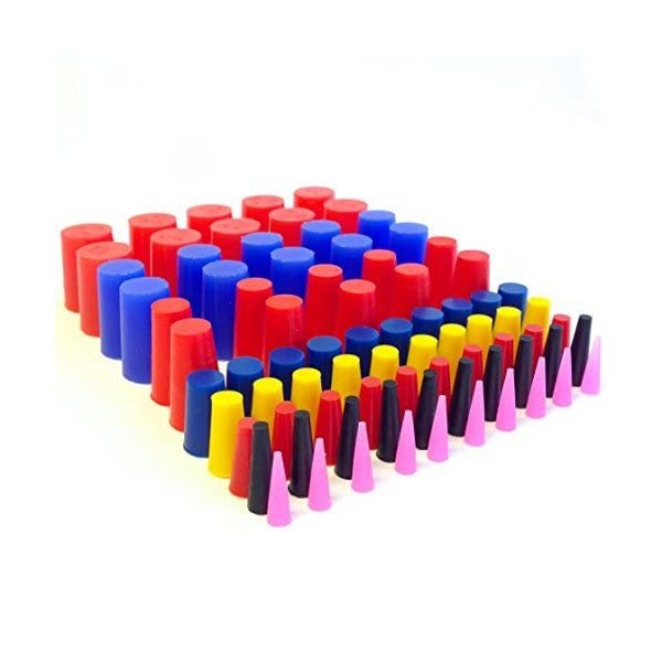 80 Pc 1/16" to 3/4" High Temp Silicone Rubber Tapered Plug Kit - Powder Coating Custom Painting Supplies