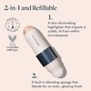 treStiQue Highlight Stick, Illuminator Makeup For Face, Highlighter Makeup Stick, Face Highlighter Bronzer Makeup - Refillable
