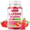 L-Lysine 1000mg Gummies, Lysine Supplement for Adults & Kids, Essential Amino Acid Supplement for Oral & Lips Health, Boost Immune & Calcium & Collagen, Sugar-Free, Strawberry Flavor, 60 Count