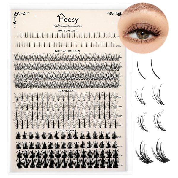 Manga Lash Clusters, Spiky Anime Lashes Cluster 5-16mm Multi-Type Mixed Natural Lash Clusters Individual Lash Clusters with Bottom Lashes Wispy Eyelash Clusters for Self Application At Home