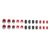 Press on Nails Short Square, Cute Fake Nails Full Cover Red with Cute Cartoon Designs False Nails Cute Stick on Nails Artificial Acrylic Glue on Nails Manicure Decoration for Women Daily Wear Nails