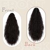 FELENDY Ponytail Extension Claw 18" Curly Wavy Fluffy Hair Extensions Ponytail Clip in Long Pony Tails Synthetic Hairpiece for Women Dark Brown