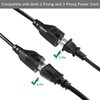 KUNCAN Short Power Extension Cord - Low Profile Wall Head 6 Inch 14AWG/3C SJTW Heavy Duty Extension Cable for Indoor/Outdoor, 45-Degree Flat Plug 15A/125V 1875W NEMA 5-15P to NEMA 5-15R, Black 1-Pack