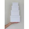 Cypress Lane Square Rigid Gift Boxes, a Nested Set of 4, 3.5x3.5x2 to 6x6x4 inches (White)