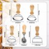 Chrider Ravioli Stamp Set (Set of 5), Ravioli Maker Cutter with Wooden Handle–for Ravioli, Pasta, Dumplings Lasagna, Pierogi, Leading Dough Cutter and Press Stamps
