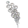 Bridal Floral Crystal Hair Piece Hair Comb Silver Tone 2350
