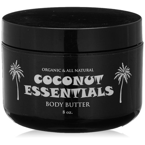 Coconut Essentials Moisturizing Body Butter - Coconut Oil, Vitamin E, Shea, Peppermint, Almond, Cocoa and Sunflower - for Beautiful and Glowing Skin!! 8 oz
