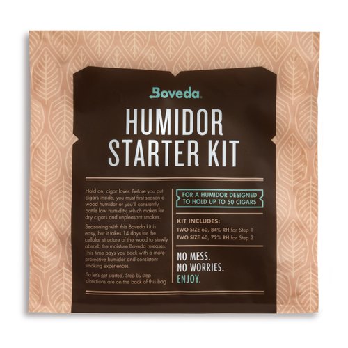Boveda Humidor Starter Kit Bundle: Season a Wood Humidor Plus Maintain Humidity with 2-Way Humidity Control | Includes (2) Each Size 60 Boveda 84% RH & 72% RH | 1-Count