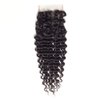 Brazilian Virgin Human Hair Deep Wave Lace Closure 4x4 Free Part 100% Unprocessed Virgin Brazilian Deep Curly Human Hair Lace Closure Natural Black Color (16Inch Deep 4X4 Lace Closure)