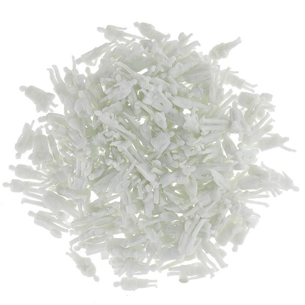 200PCS White Unpainted Architectural Passenger 1:87 HO Scale Model Figures Standing P8705B-200-AMUS