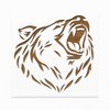 Bear Logo Stencil Reusable Sturdy Flexible Clear Plastic 1-5.5x5.5 in Arts and Crafts Material Scrapbooking for Airbrush Painting Drawing