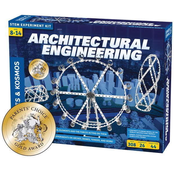 Thames & Kosmos Architectural Engineering | Science Experiment & Model Building Kit | Build 26 Models of Structures & Structural Elements | A Parents' Choice Gold Award Winner 14.6 Inches