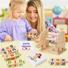 Shylizard Montessori Learning and Educational Toys Gifts for Kids 3 4 5 Years, Wooden Reading Blocks Toys, Learning Activities for Preschool Kindergarten, Turning Rotating Matching Flash Card Games