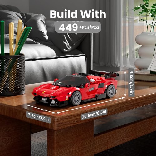 Mould King Speed Champion P80C Racing Car Building Kit with Acrylic Display Case, 27069 Collectible Model Car Kits, Building Blocks Kit Racing Toy Cars for Adult Kids 8+(449 PCS)