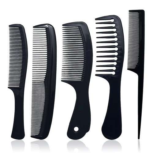 WOXVM Hairdressing Combs Set, 5 Pack Wide Tooth Combs, Heat Resistant Anti-static Carbon Hair Brush Fine Tooth Hair Comb for Long, Wet or Curly Hair Detangling