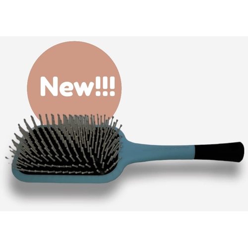iBeauty™ Paddle Brush (Nylon Pins for Increase Blood Flow to Scalp) - Matte Blue