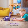 Koonie Dinosaur Toys for Girls, 2 Year Old Girl Toys, Purple Dinosaur Remote Control Reversible Sequins Dinosaur Toy Can Repeat Walk Roar Sing, Christmas Birthday Gifts for 2-7 Years Old Kids Toddler