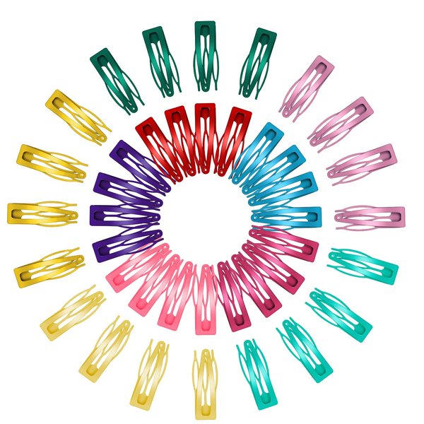 40 Pieces Double Grip Hair Clips Metal Snap Hair Clips Double Snap Barrettes Non Slip Hair Barrettes Accessories for Women Girls Hair Making, Salon Supplies, 10 Colors