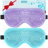 BeeVines Gel Eye Mask, 2 Pack Cooling Ice Sleeping Masks for Puffy Eyes for Men & Women, Cold & Warm Sleep Compress for Post Surgery, Puffiness, Allergies, Sinuses & Migraines (Blue & Purple)