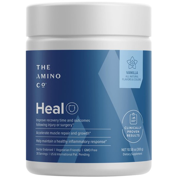 The Amino CO - Heal - Post Workout Recovery Drink with Pure Eaa Amino Acid Formula -Creatine Monohydrate Powder for Efficient Muscle Repair, Vegan, and Keto-Friendly with Vanilla Flavor - 10.58oz.