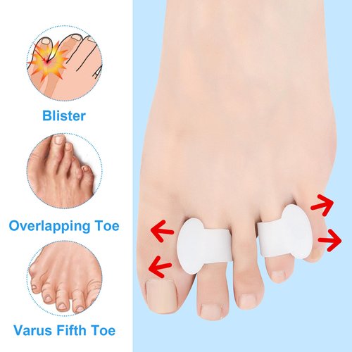 Hoogoo Toe Spacers for Feet Women& Man, Bunion Corrector Pinky Toe Separators, Silicone Small Toe Protector Spreader, Toe Correct Toe Separators for Overlapping Toes Women