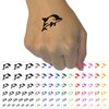 Cute Chibi Striped Dolphin Temporary Tattoo Water Resistant Fake Body Art Set Collection - Orange (One Sheet)