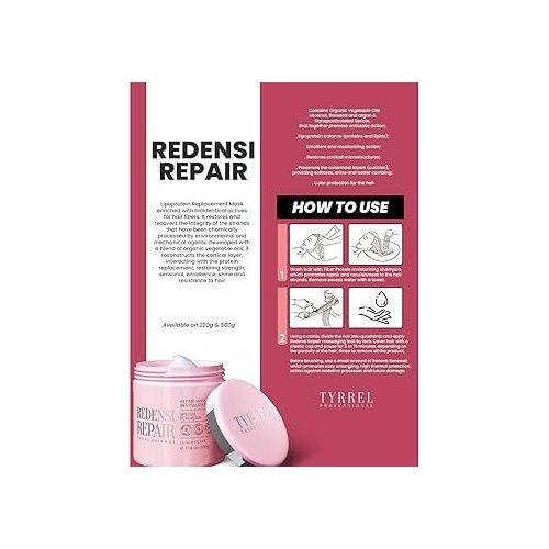 Tyrrel Professional Hair Mask for Dry Damaged Hair. Restore Chemically Treated Hair, Restoring Shine, Silkiness and Softness to Damaged Hair 7.7 oz / 220g