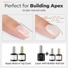modelones 3 Pcs Builder Nail Gel with No Wipe Gel Base and Top Coat - Shine Finish and Long Lasting, Clear Builder Nail Kit for Nail Thickening Apex Building, LED Nail Lamp Cured Hard Gel