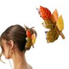 Maple Leaf Hair Claw Clips for Women Fall Leaf Hair Clips Thanksgiving Day Hair Accessories Non Slip Hair Clamp Glossy Hair Barrettes Orange Hairpin for Long Thick Thin Hair