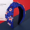 mokkia 4th of July Headband for Women American Flag Star Knotted Headbands Red White and Blue Rhinestone Crystal Top Knot Headbands Patriotic 4th of July Accessories Party Favors (American Flag D)